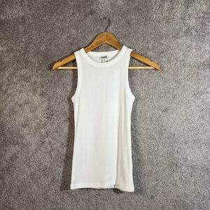 J. Crew Tank Top Womens XS White Sleeveless Ribbed Pullover Cotton Blend Casual